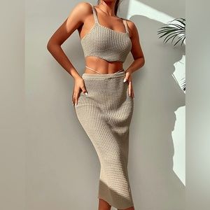 Two Piece Crochet Cover Up Set